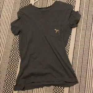 grey tee shirt w/ glitter detail